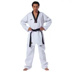 KWON "VICTORY" Taekwondo dobok - Sort krave - WT