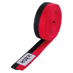 Sort/rødt  Poom Taekwondo bælte - 4 cm