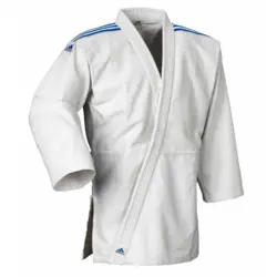 Adidas "CLUB" Judo Gi - 350g - Hvid m. blå striber