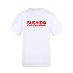 Hvid Bushido Karate Bomuld Klub T-shirt - Voksen