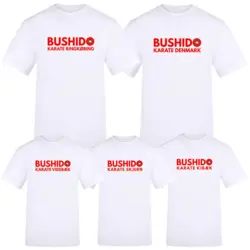 Hvid Bushido Karate Bomuld Klub T-shirt - Voksen