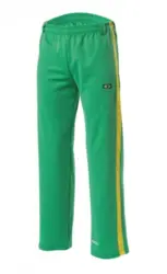 Capoeira bukser - Grøn med gul stribe
