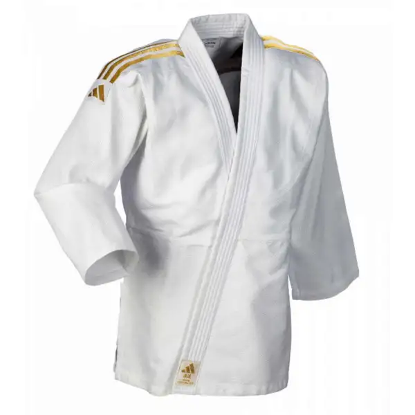 Adidas "CLUB" Judo Gi - 350g - Hvid m. guld striber