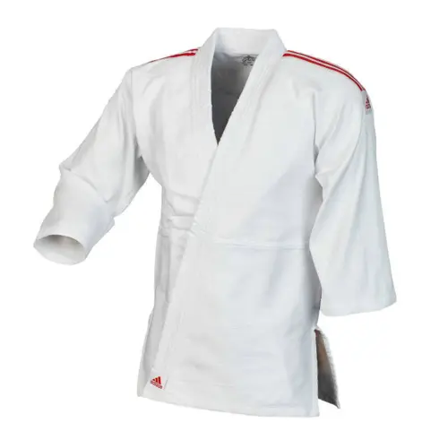 Adidas "CLUB" Judo Gi - 350g - Hvid m. røde striber
