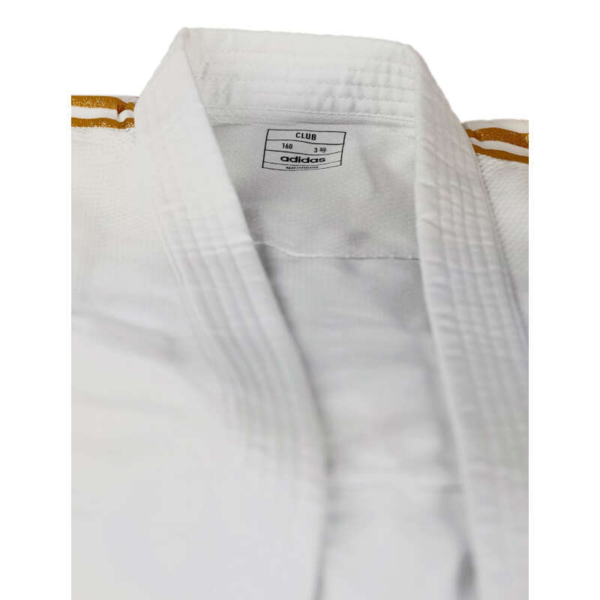 Adidas "CLUB" Judo Gi - 350g - Hvid m. sølvstriber