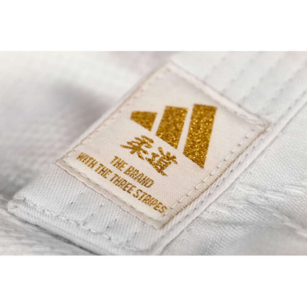 Adidas "CLUB" Judo Gi - 350g - Hvid m. sølvstriber