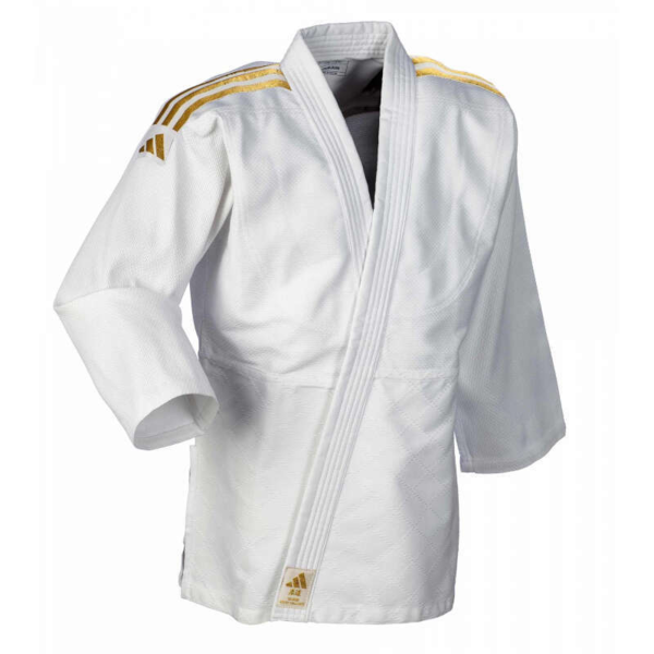 Adidas "CLUB" Judo Gi - 350g - Hvid m. sølvstriber