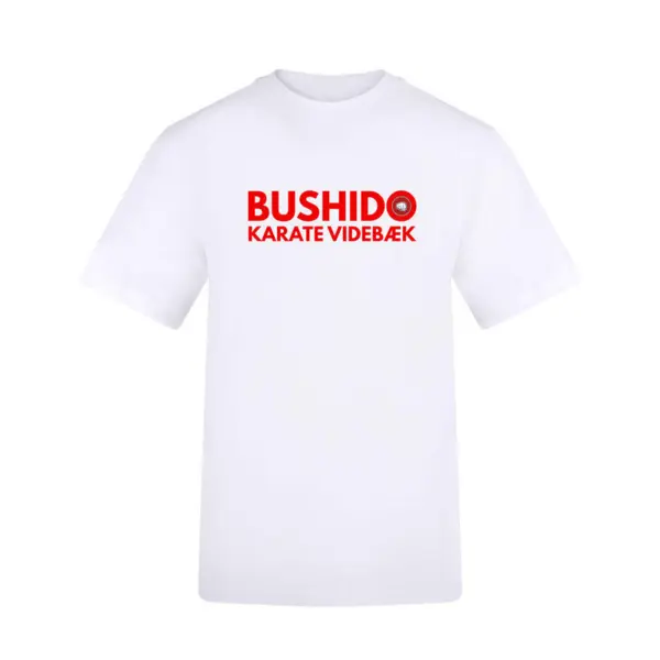 Hvid Bushido Karate Bomuld Klub T-shirt - Voksen
