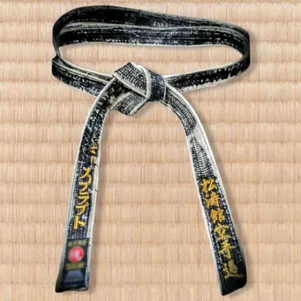 KAZARI Sort bælte - Ægte Silke - Traditionel Japansk brodering - 4,5 cm
