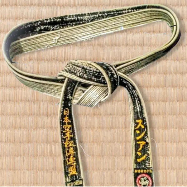 KAZARI Sort bælte - Ægte Silke - Traditionel Japansk brodering - 4,5 cm