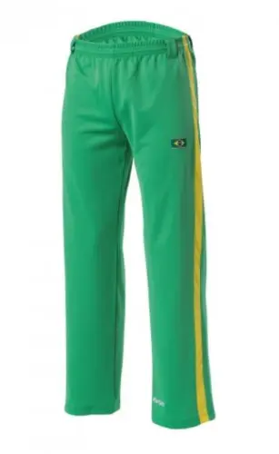 Capoeira bukser - Grøn med gul stribe