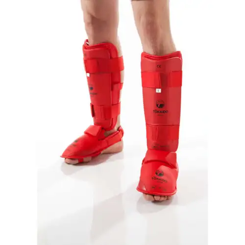 Rester: TOKAIDO fod og benbeskytter - Rød - WKF-godkendt