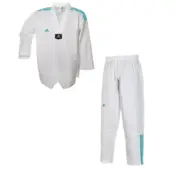 Adidas "ADI-Club 3-strips" Taekwondo dobok - hvid krave - blå striber