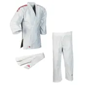 Adidas "CLUB" Judo Gi - 350g - Hvid m. røde striber