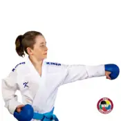 KIHON KUMITE Karate gi Rød/Blå sæt - 4 oz. - WKF-approved
